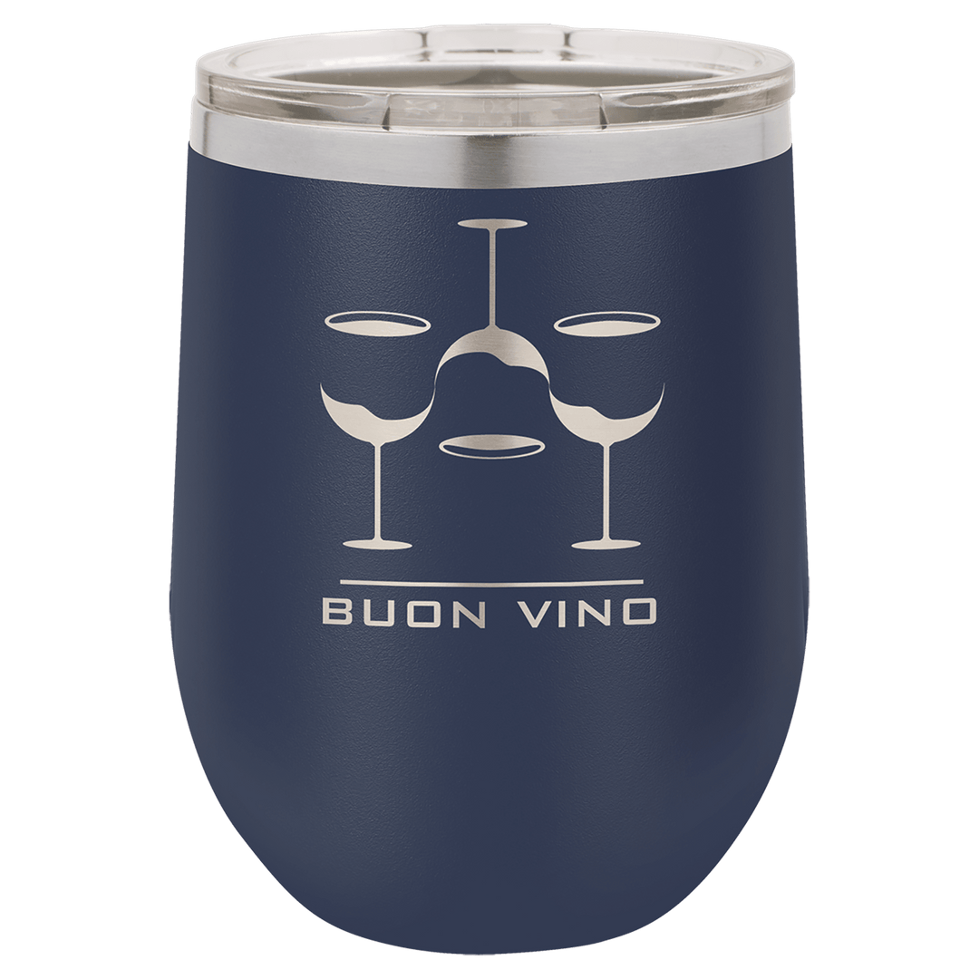 Polar Camel 12 oz. Navy Blue Vacuum Insulated Stemless Wine Tumbler with Lid